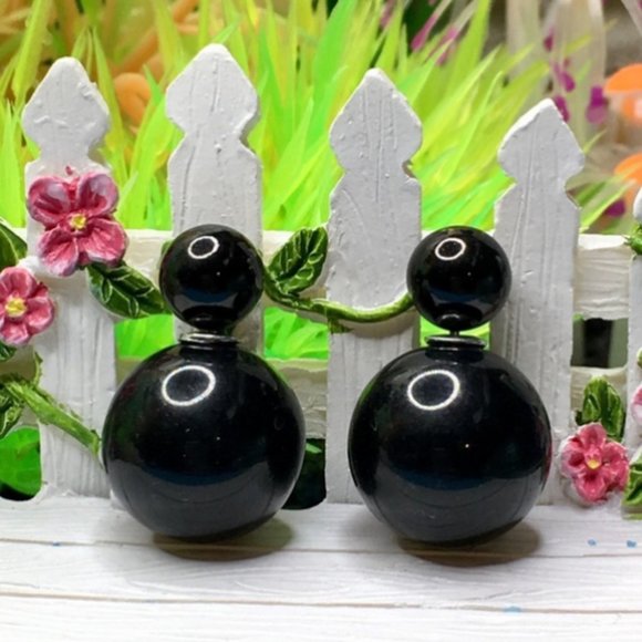 Black Candy Double Stud Earrings - Picture 1 of 3
